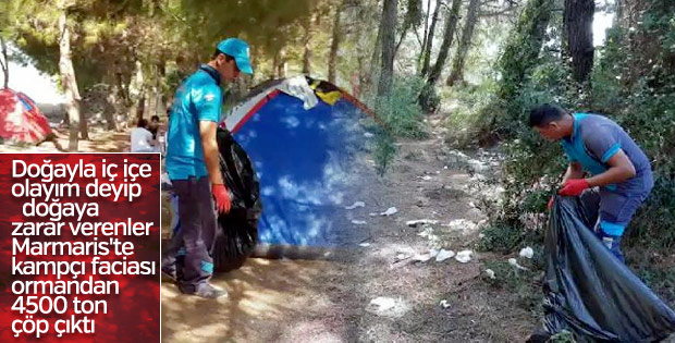 Tatilcilerden geriye 4 bin ton çöp kaldı