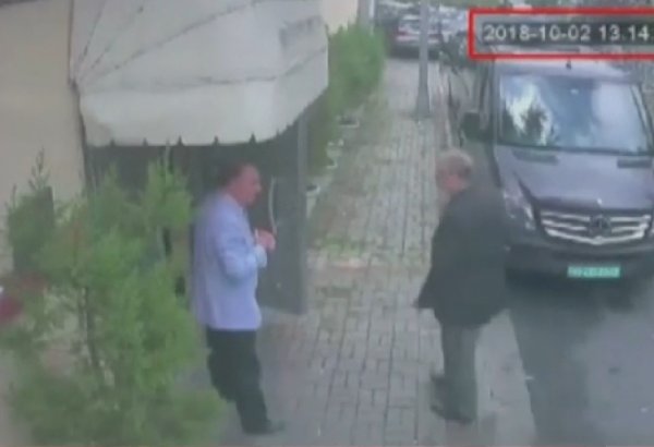 Suudi timin konsolosluk binasına giriş görüntüleri