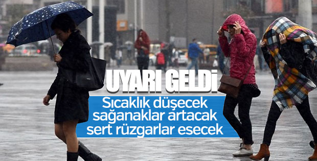 Sağanak yağışlar ve sert rüzgarlar için uyarı
