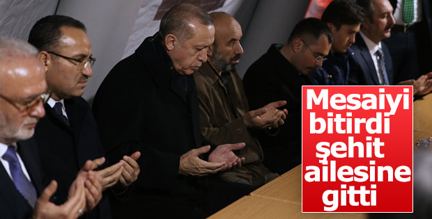 Erdoğan şehit ailesini ziyaret etti