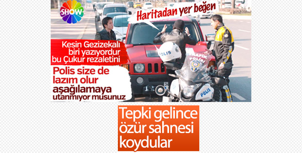 Çukur dizisi trafik polisinde özür diledi