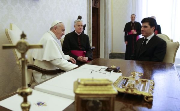 Neçirvan Barzani Vatikan'da Papa ile görüştü