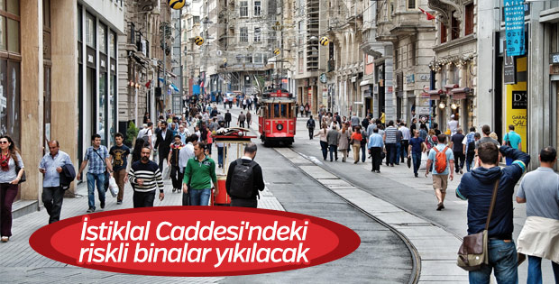 İstiklal Caddesi'ndeki riskli binalar yıkılacak