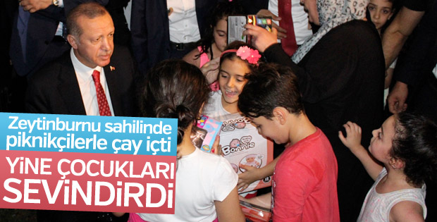 Erdoğan Zeytinburnu'nda piknikçileri ziyaret etti
