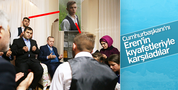Cumhurbaşkanı Erdoğan şehit Eren Bülbül'ün evinde