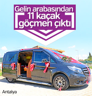 Gelin arabasıyla insan kaçakçılığı