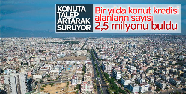 1 yılda 2,5 milyon kişi konut kredisi aldı