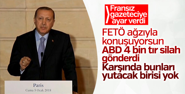 Cumhurbaşkanı'ndan gazeteciye: FETÖ ağzıyla konuşuyorsun