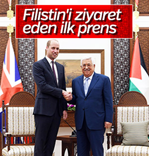 Prens William Ramallah'ta Mahmud Abbas ile görüştü