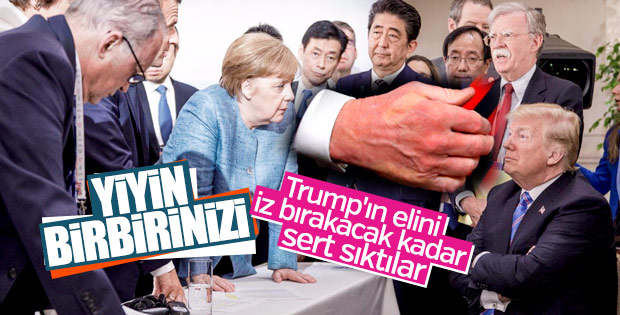 G7'deki gerilimin fotoğrafı: Trump'ın elindeki iz