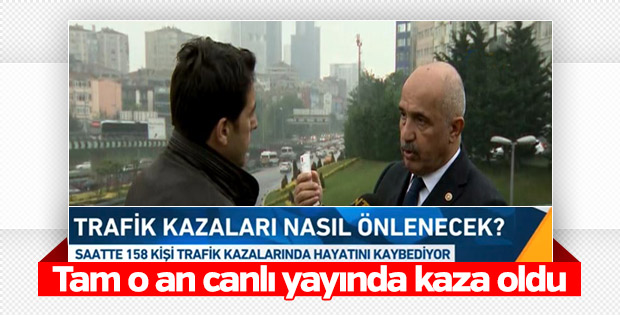 Canlı yayında kazalardan bahsederken kaza oldu