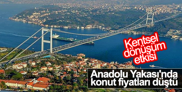 Anadolu Yakası'nda konut fiyatları düştü