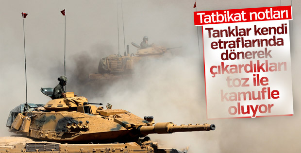Habur'da tanklara manevra ve taarruz eğitimi