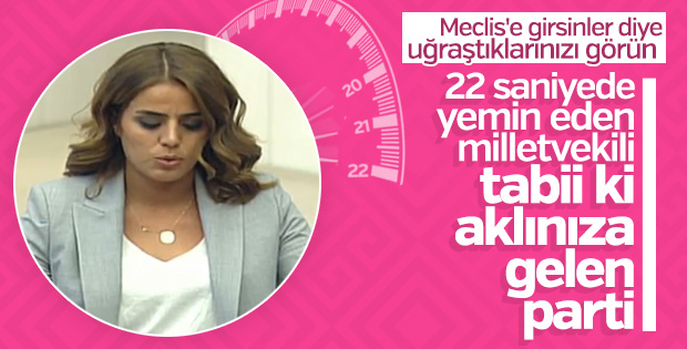 HDP'li Ayşe Acar Başaran yine 22 saniyede yemin etti