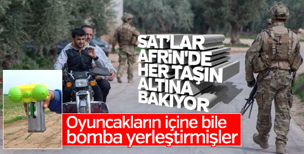 Afrin'den kaçan teröristlerin tuzakladığı patlayıcılar