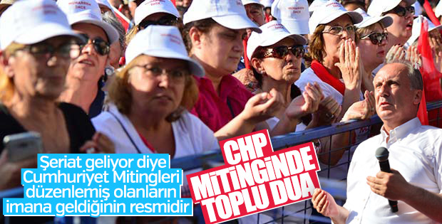 Muharrem İnce'nin mitinginde şehitlere dua