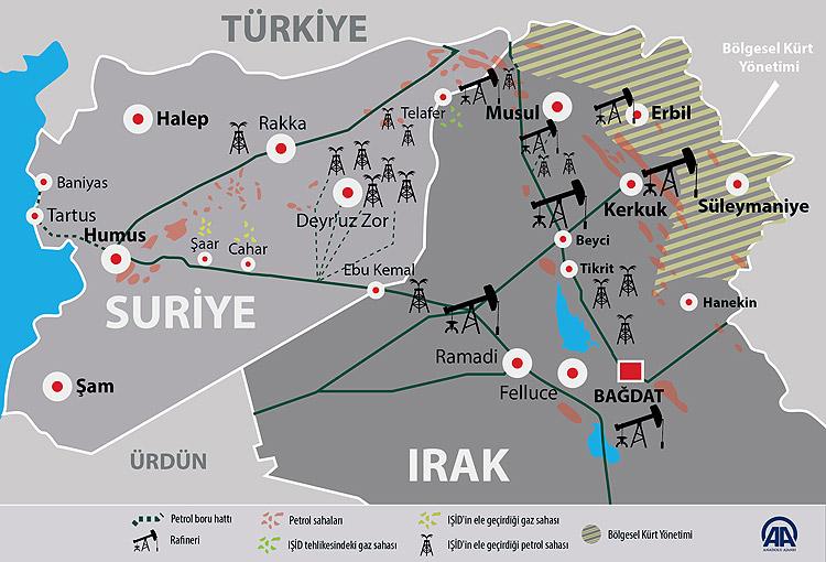 Irak Ve Suriye Deki Petrol Sava N N Haritas