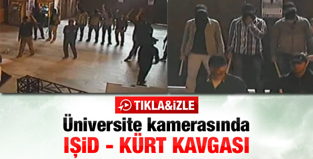 İstanbul Üniversitesi'ndeki IŞİD kavgası kamerada