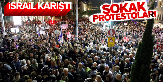 İsrail'de binlerce kişiden Netanyahu protestosu