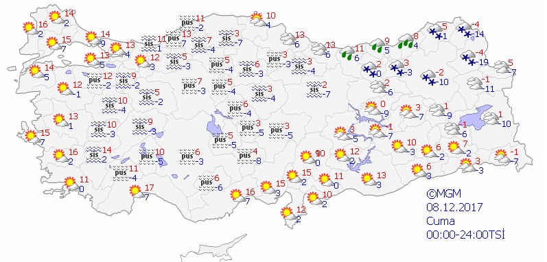 Yurt genelinde hava tahminleri