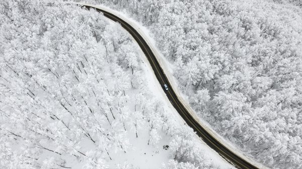 Kar yağışı Kastamonu'ya çok yakıştı