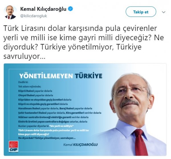 Kemal Kılıçdaroğlu, Türkiye'nin savrulduğunu ifade etti