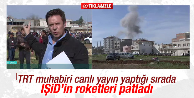 TRT canlı yayınında Kilis'e roket düştü