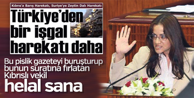 Faşizm sloganı atan KKTC vekiline gazete fırlattı