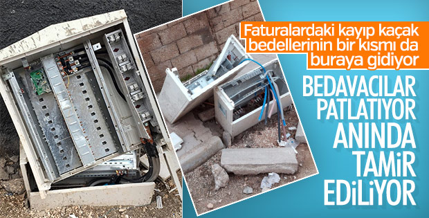 Nusaybin’de kaçağı önleyen 87 pano kırıldı