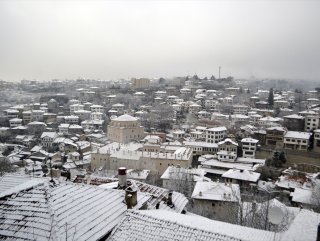 Safranbolu konakları beyaza büründü