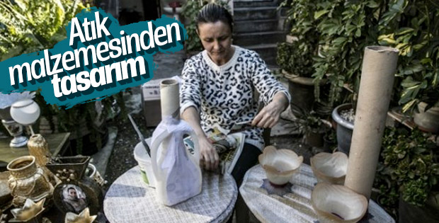 Atık malzemeleri özel tasarım ürünlere dönüştürüyor