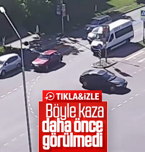 Rusya'da ilginç trafik kazası