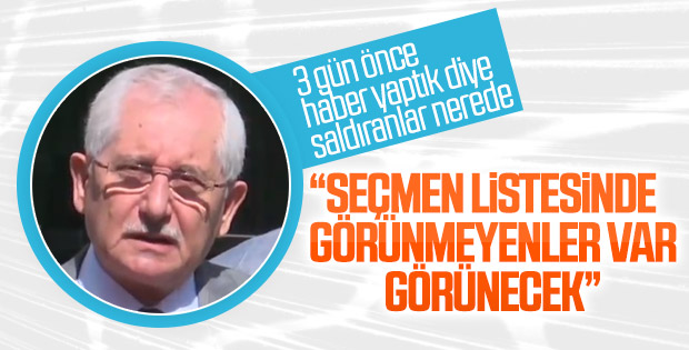 YSK Başkanı: Seçmen listeleri değişmeyecek
