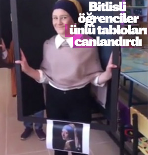Bitlis Tatvan'da öğrenciler tabloları canlandırdı