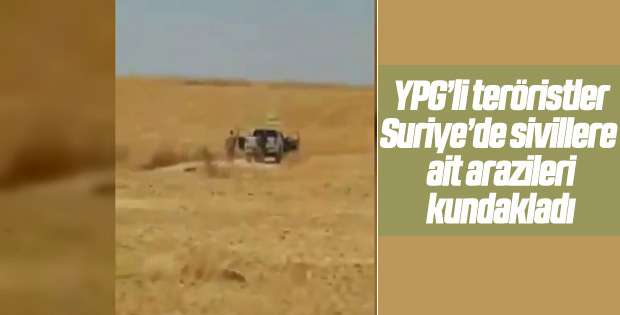 Teröristler arazileri ateşe verirken görüntülendi