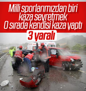 Kazaya bakarken kaza yaptı: 3 yaralı