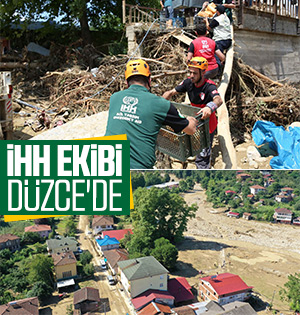 İHH ekipleri selin esir aldığı Düzce'ye gitti