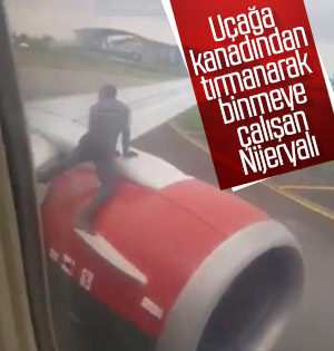 Nijerya'da uçağa kaçak binmeye çalışan yolcu