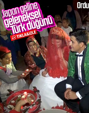 Japon geline Ordu'da Türk düğünü