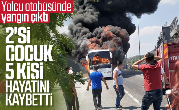 Balıkesir’de yolcu otobüsü alev aldı: 5 ölü