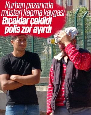 Maltepe'deki kurbanlık pazarında bıçaklı sopalı kavga