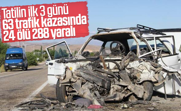 Bayram tatili yolunda kaza bilançosu
