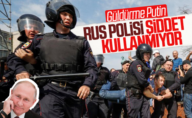 Kremlin'den protesto açıklaması: Polis aşırı güç kullanmıyor