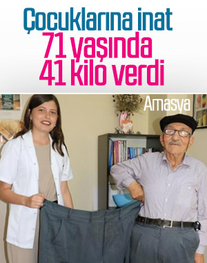 Amasya'da çocuklarına inat 41 kilo verdi