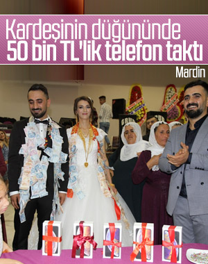 Mardin'de ağabeyden evlenen kardeşine 5 adet telefon