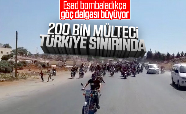 200 binden fazla Suriyeli Türkiye sınırında