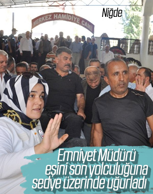 Emniyet Müdürü, eşini son yolculuğuna uğurladı
