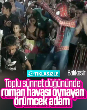 Balıkesir'de sünnet düğününün maskotu Örümcek Adam