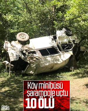 Bitlis'te minibüs şarampole uçtu