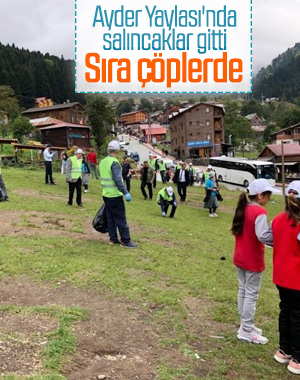 Ayder Yaylası'nda çöp temizliği başladı